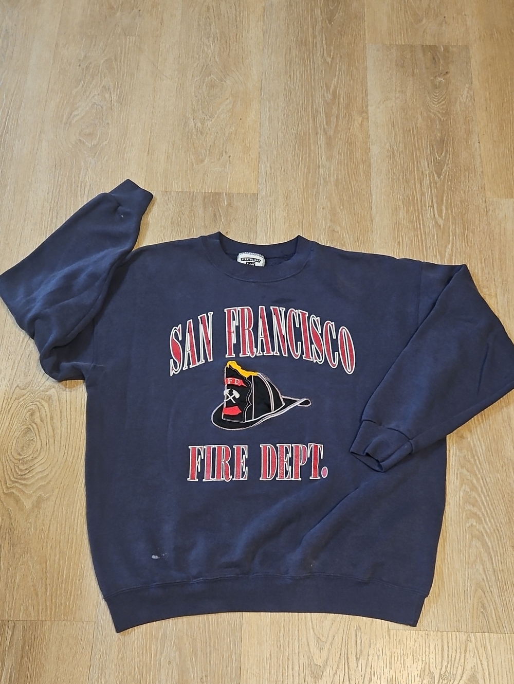 Vintage 90s SF Fire Dept. Crew Neck Sweatshirt. Mens Xl